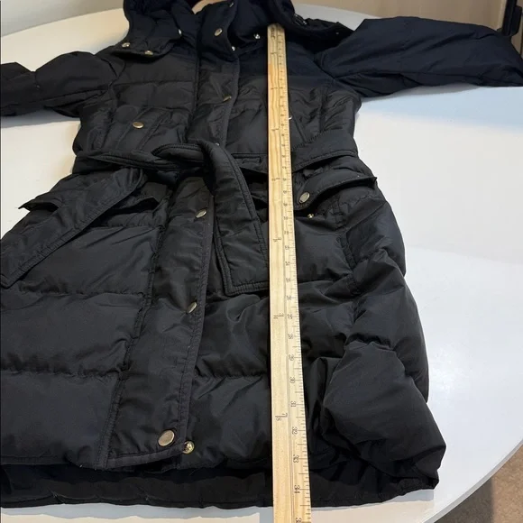 J. Crew Down-filled Black Hooded Puffer Coat Size XXS - Picture 5 of 8